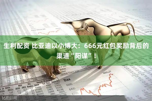 生利配资 比亚迪以小博大：666元红包奖励背后的渠道“阳谋”！