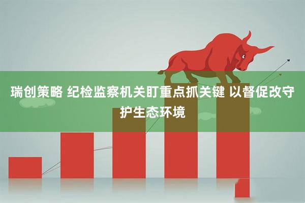 瑞创策略 纪检监察机关盯重点抓关键 以督促改守护生态环境